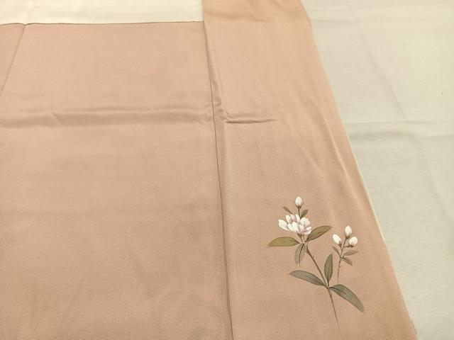 平和屋着物●訪問着 手描き 草花文 暈し染め 正絹 逸品 AABL8282fy