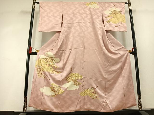 平和屋着物●訪問着 駒刺繍 熨斗花文 金彩 正絹 逸品 AABL8283fy