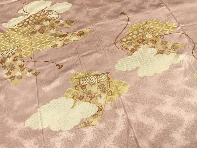 平和屋着物●訪問着 駒刺繍 熨斗花文 金彩 正絹 逸品 AABL8283fy