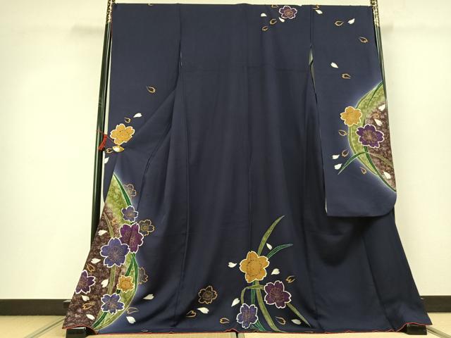 平和屋着物●豪華振袖 舞桜文 暈し染め 金彩 正絹 逸品 AABL8284fy