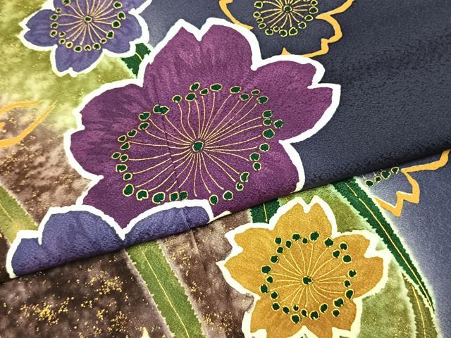 平和屋着物●豪華振袖 舞桜文 暈し染め 金彩 正絹 逸品 AABL8284fy