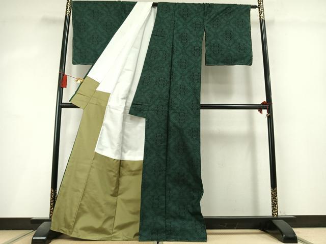 平和屋着物●本場大島紬 7マルキ 吉祥花文 正絹 逸品 AABL8300fy