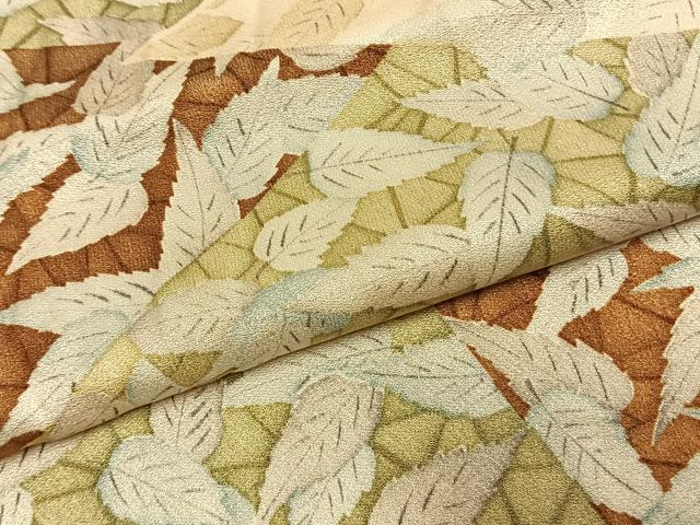 平和屋着物●訪問着 手描き 舞葉文 正絹 逸品 AABL8306fy