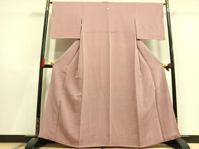 平和屋着物●上質な色無地 鴇浅葱色 鬼しぼ縮緬 正絹 逸品 AABL8317fy