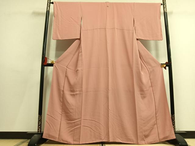 平和屋着物●上質な色無地 宍色 正絹 逸品 AABL8321fy