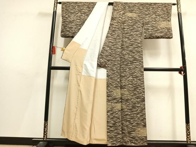 平和屋着物●訪問着 刺繍 立波文 金糸 金彩 正絹 逸品 AABL8323fy