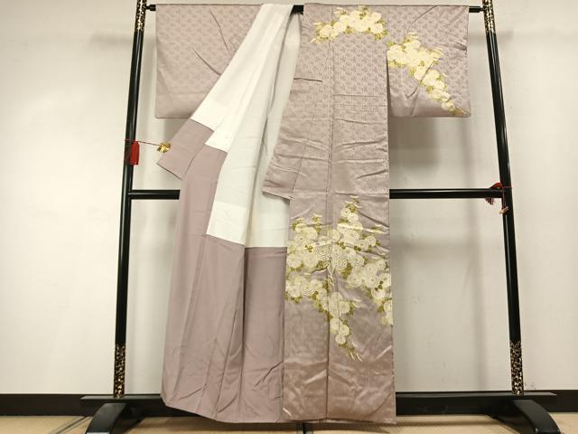 平和屋着物●訪問着 刺繍 草花文 金糸 金彩 正絹 逸品 AABL8329fy