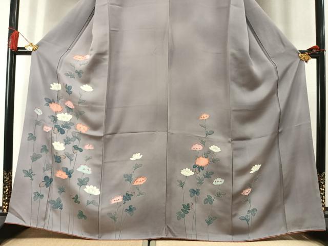 平和屋着物●訪問着 友禅 草花文 正絹 逸品 未使用 AABL8336fy