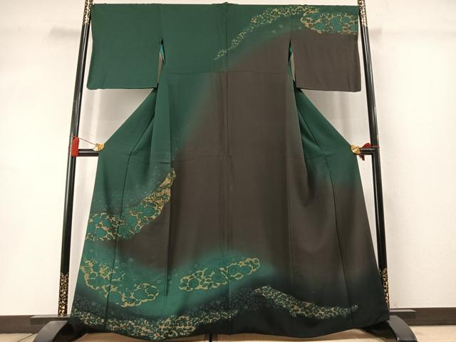 平和屋着物●訪問着 絞り 辻が花 暈し染め 金彩 正絹 逸品 AABL8337fy