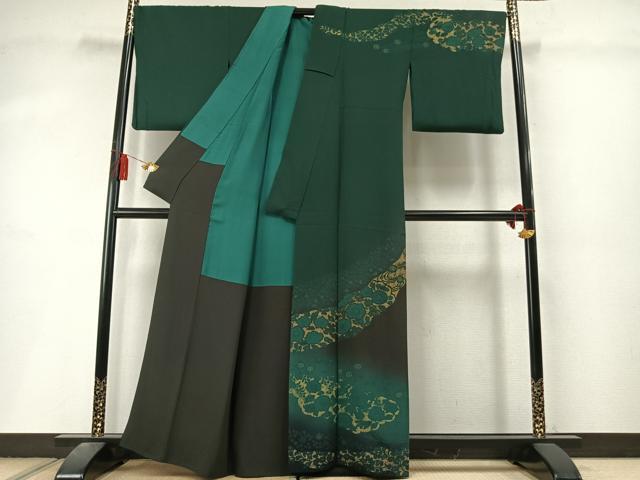 平和屋着物●訪問着 絞り 辻が花 暈し染め 金彩 正絹 逸品 AABL8337fy
