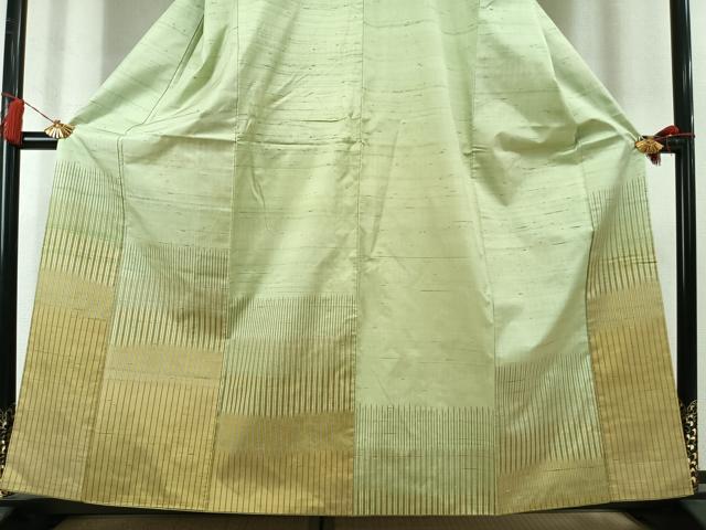 平和屋着物●訪問着 紬地 縞 正絹 逸品 AABL8339fy