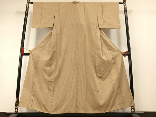 平和屋着物●訪問着 縞 正絹 逸品 AABL8347fy
