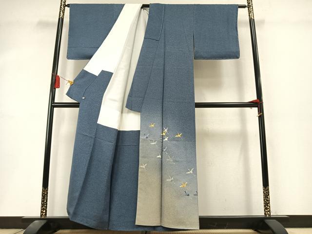 平和屋着物●色留訪問着 総刺繍 飛鳥文 暈し染め 金銀糸 さが美扱い 正絹 逸品 未使用 AABL8356fy