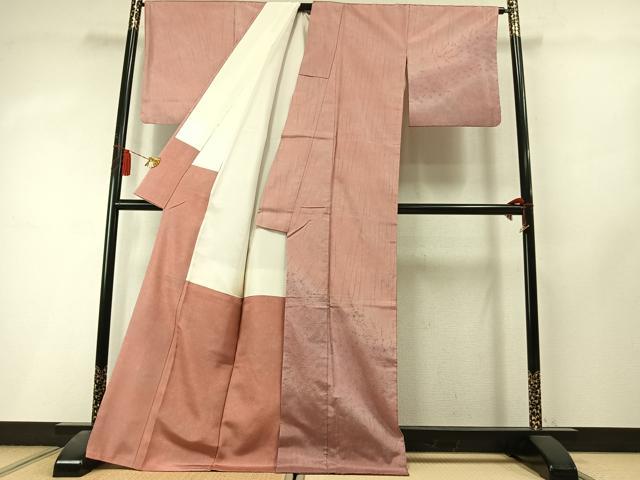 平和屋着物●訪問着 本場染大島紬 絞り 杢目文 正絹 逸品 AABL8365fy