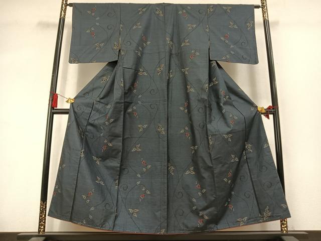 平和屋着物●本場大島紬 9マルキ 南天文 正絹 逸品 未使用 AABL8401fy
