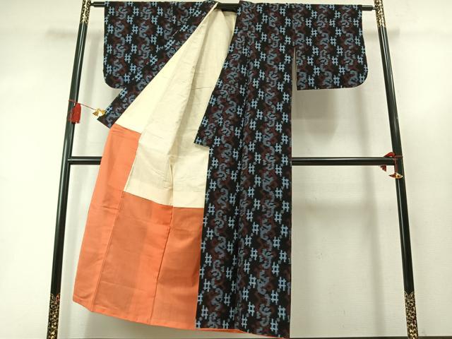 平和屋着物●久留米絣 琉球絣 綿 逸品 AABL8424fy