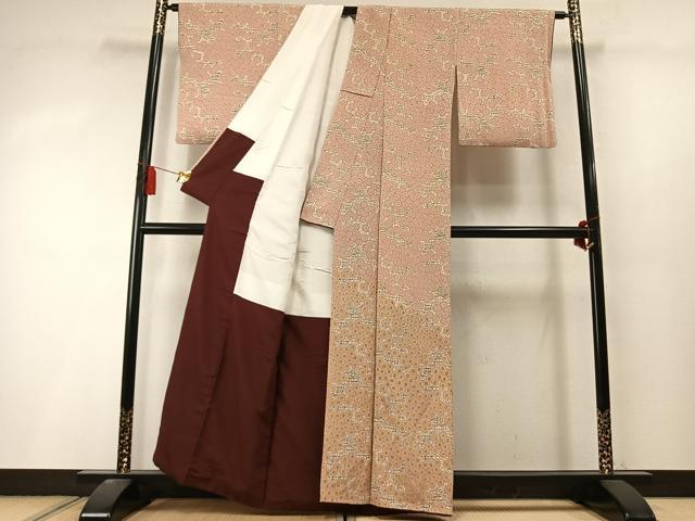 平和屋着物●訪問着 型染め 流水花文 正絹 逸品 AABL8428fy