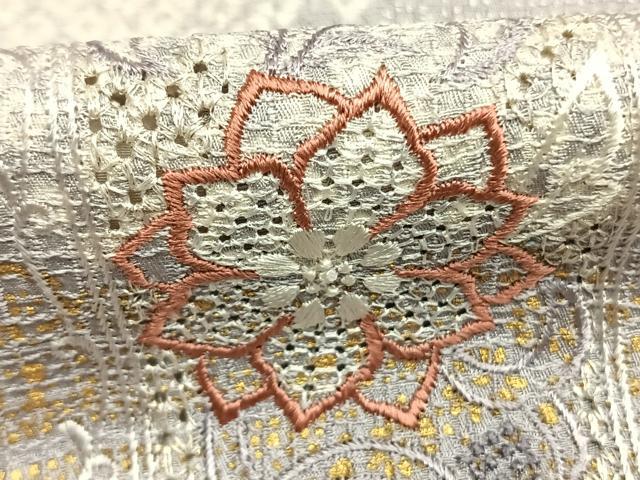 平和屋着物●中国三大刺繍 スワトウ刺繍 汕頭刺繍 訪問着 絞り 花鳥文 金銀彩 やまと誂製 正絹 逸品 AABL8431fy