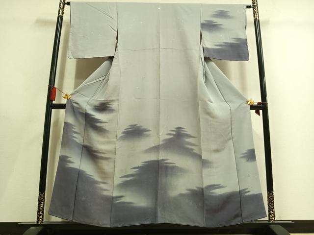 平和屋着物●訪問着 風景人物馬地紋 暈し染め 正絹 逸品 AABL8434fy
