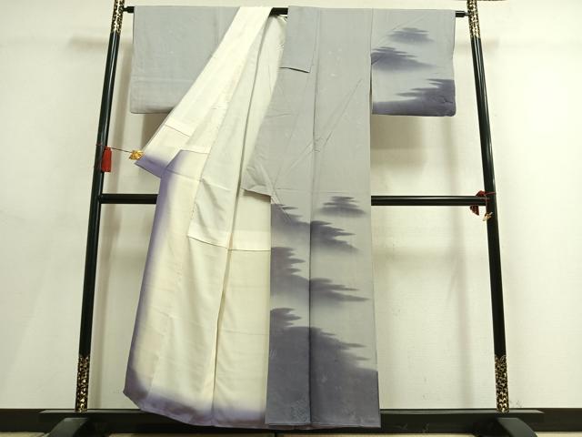 平和屋着物●訪問着 風景人物馬地紋 暈し染め 正絹 逸品 AABL8434fy