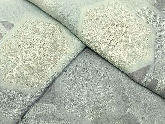 平和屋着物●中国三大刺繍 スワトウ刺繍 汕頭刺繍 総刺繍 訪問着 亀甲花文 暈し染め 正絹 逸品 AABL8439fy