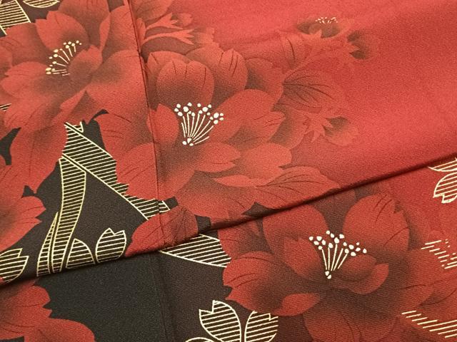 平和屋着物●豪華振袖 草花文 暈し染め 金彩 正絹 逸品 未使用 AABL8441fy