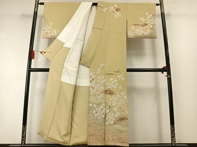 平和屋着物●十日町 名門 滝泰謹製 訪問着 絞り 刺繍 扇面花文 暈し染め 金糸 金彩 正絹 逸品 AABL8452fy