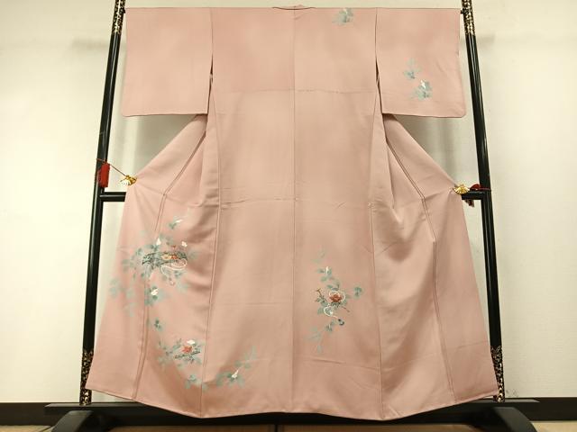 平和屋着物●訪問着 友禅 枝花文 正絹 逸品 AABL8455fy