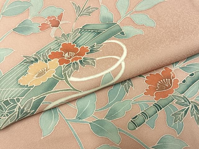 平和屋着物●訪問着 友禅 枝花文 正絹 逸品 AABL8455fy