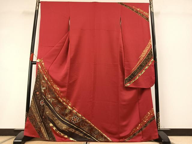 平和屋着物●豪華振袖 刺繍 熨斗花文 金糸 金彩 正絹 逸品 AABL8458fy
