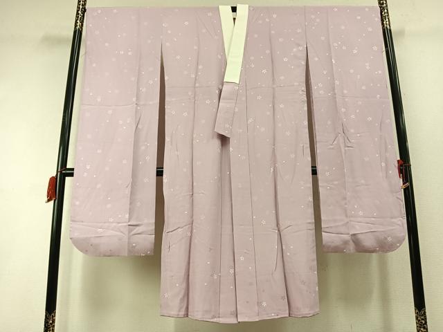 平和屋着物●振袖用長襦袢 無双仕立て 舞桜文 正絹 逸品 AABL8464fy
