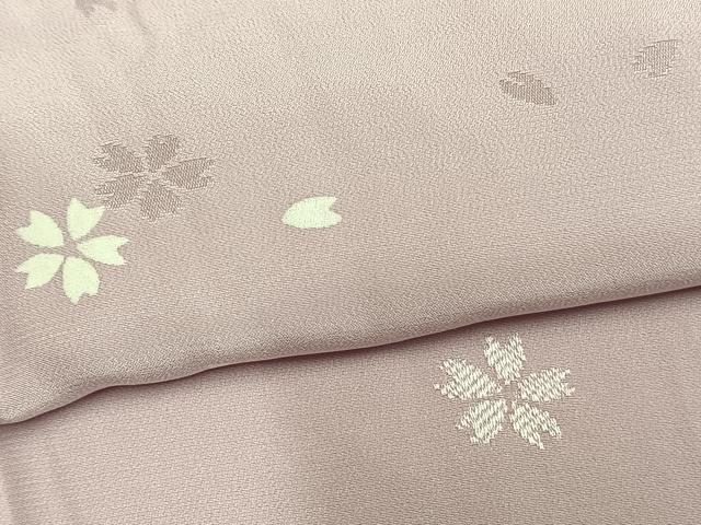 平和屋着物●振袖用長襦袢 無双仕立て 舞桜文 正絹 逸品 AABL8464fy