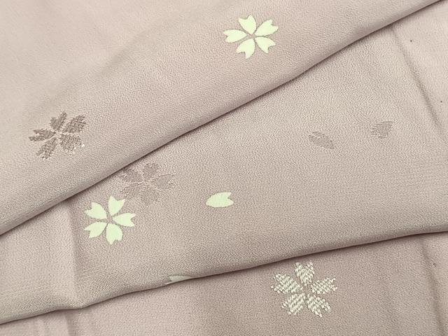 平和屋着物●振袖用長襦袢 無双仕立て 舞桜文 正絹 逸品 AABL8464fy