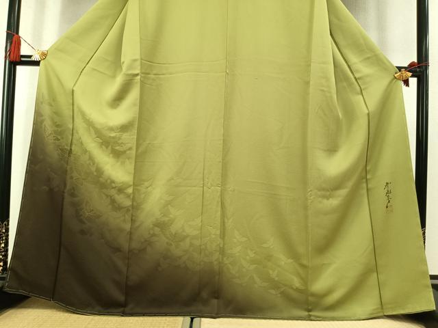 平和屋着物●染色作家 斉藤三才 訪問着 飛鳥地紋 暈し染め 正絹 逸品 未使用 AABL8469fy