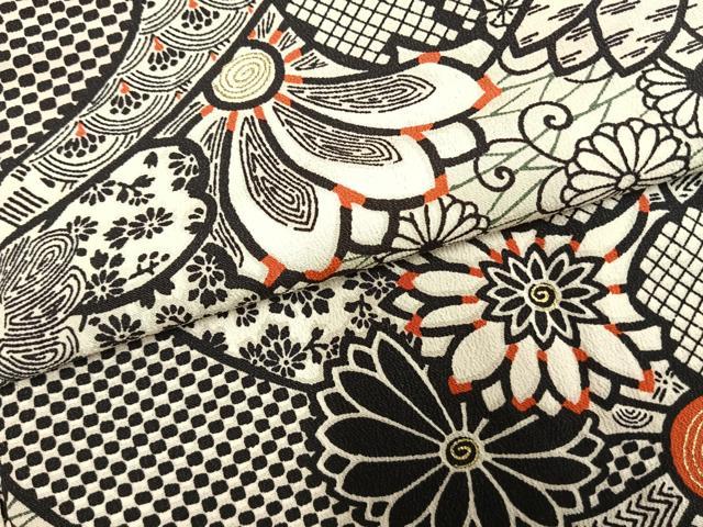 平和屋着物●上質な小紋 舞花文 金彩 正絹 逸品 AABL8473fy