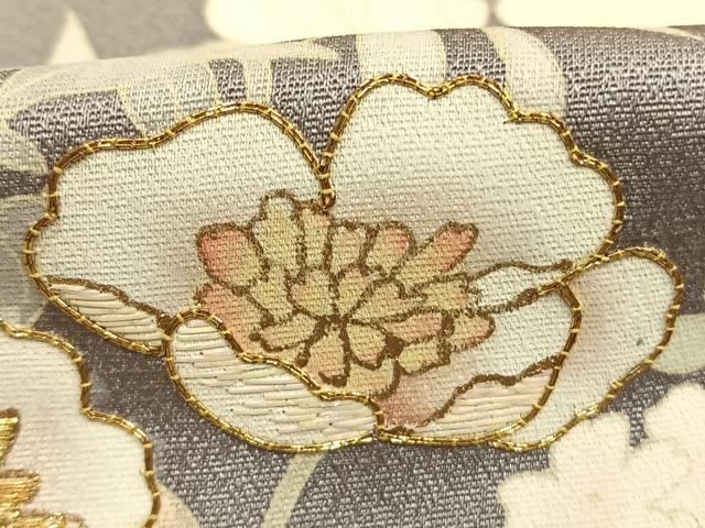 平和屋着物●訪問着 駒刺繍 草花文 暈し染め 金糸 金彩 正絹 逸品 AABL8479fy