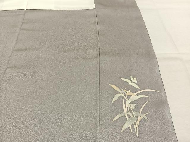 平和屋着物●訪問着 駒刺繍 草花文 暈し染め 金糸 金彩 正絹 逸品 AABL8479fy