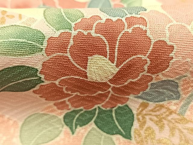 平和屋着物●訪問着 草花熨斗文 暈し染め 金彩 ロング丈 正絹 逸品 AABL8481fy