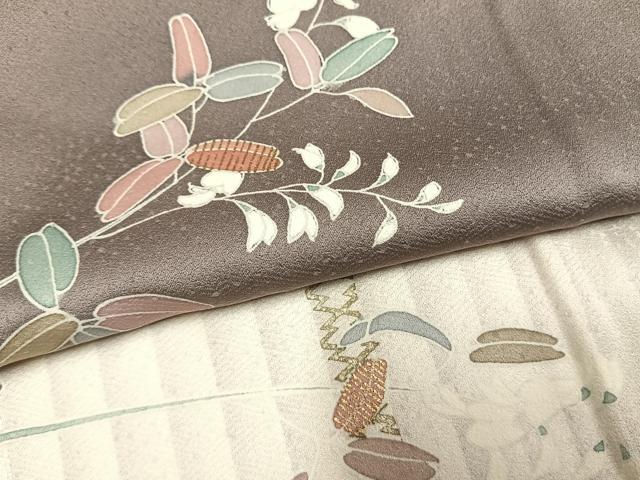 平和屋着物●訪問着 枝花文 暈し染め 金銀彩 正絹 逸品 AABL8482fy
