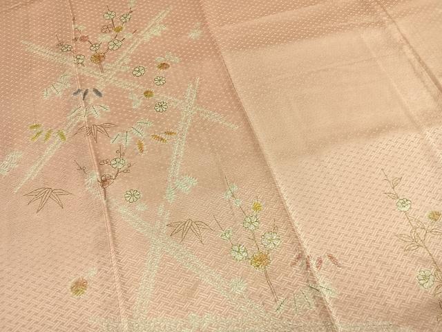 平和屋着物●創業460年・千總 訪問着 絞り 松 枝梅文 金彩 正絹 逸品 AABL8487fy