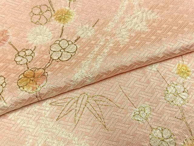 平和屋着物●創業460年・千總 訪問着 絞り 松 枝梅文 金彩 正絹 逸品 AABL8487fy