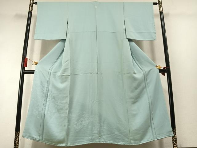 平和屋着物●豪華色留袖 総刺繍 風景花地紋 白藍色 正絹 逸品 AABL8499fy