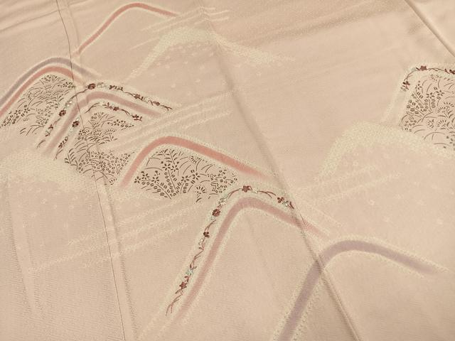 平和屋着物●訪問着 絞り 刺繍 草花文 正絹 逸品 AABL8506fy
