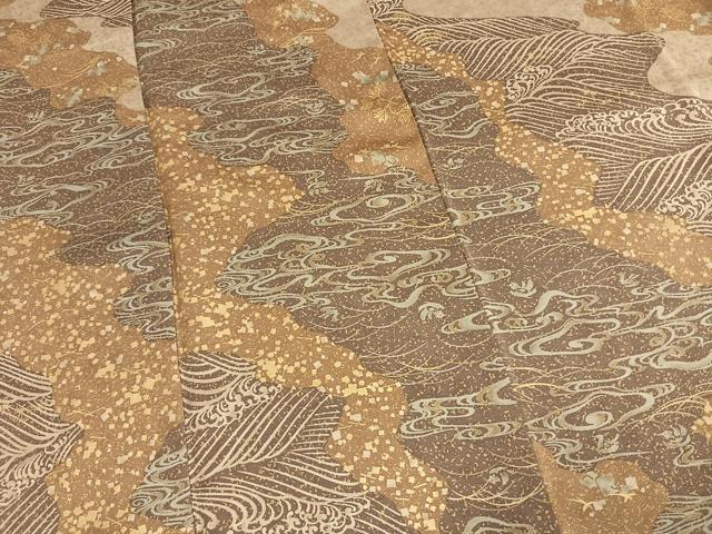 平和屋着物●上質な小紋 道長立波文 金彩 正絹 逸品 AABL8529fy