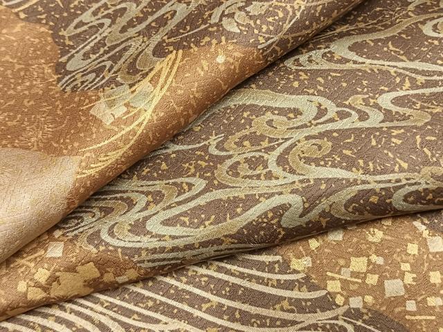 平和屋着物●上質な小紋 道長立波文 金彩 正絹 逸品 AABL8529fy