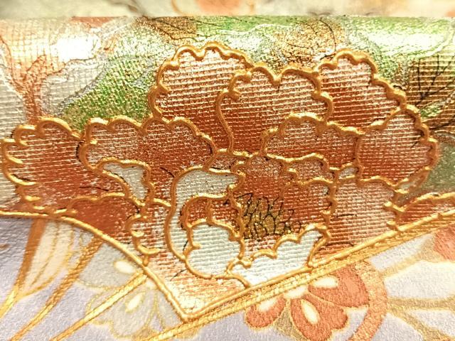 平和屋着物●訪問着 作家物 扇面花文 暈し染め 金銀彩 正絹 逸品 AABL8532fy