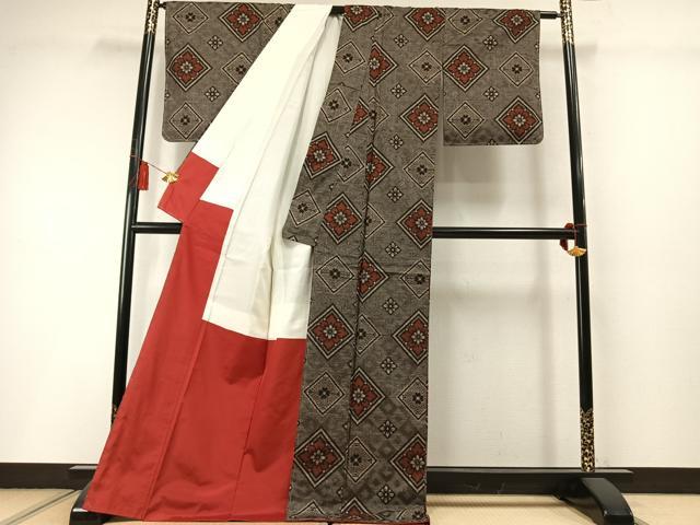 平和屋着物●本場大島紬 龍郷絣 ロング丈 正絹 逸品 未使用 AABL8540fy