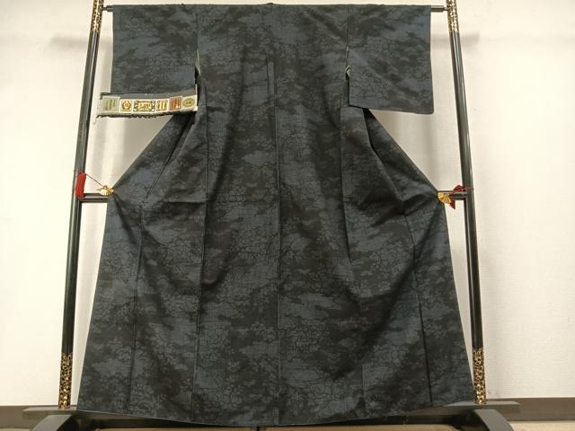 平和屋着物●本場本真綿結城紬 80亀甲 風景花文 まるやま扱い 証紙付き 正絹 逸品 AABL8550fy