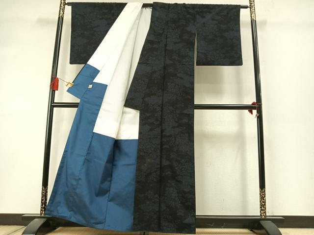 平和屋着物●本場本真綿結城紬 80亀甲 風景花文 まるやま扱い 証紙付き 正絹 逸品 AABL8550fy