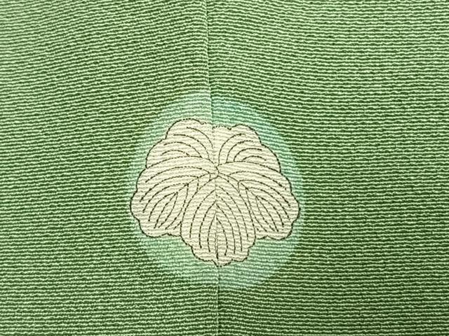 平和屋着物●上質な色無地 作家物 山葵色 正絹 逸品 AABL8570fy